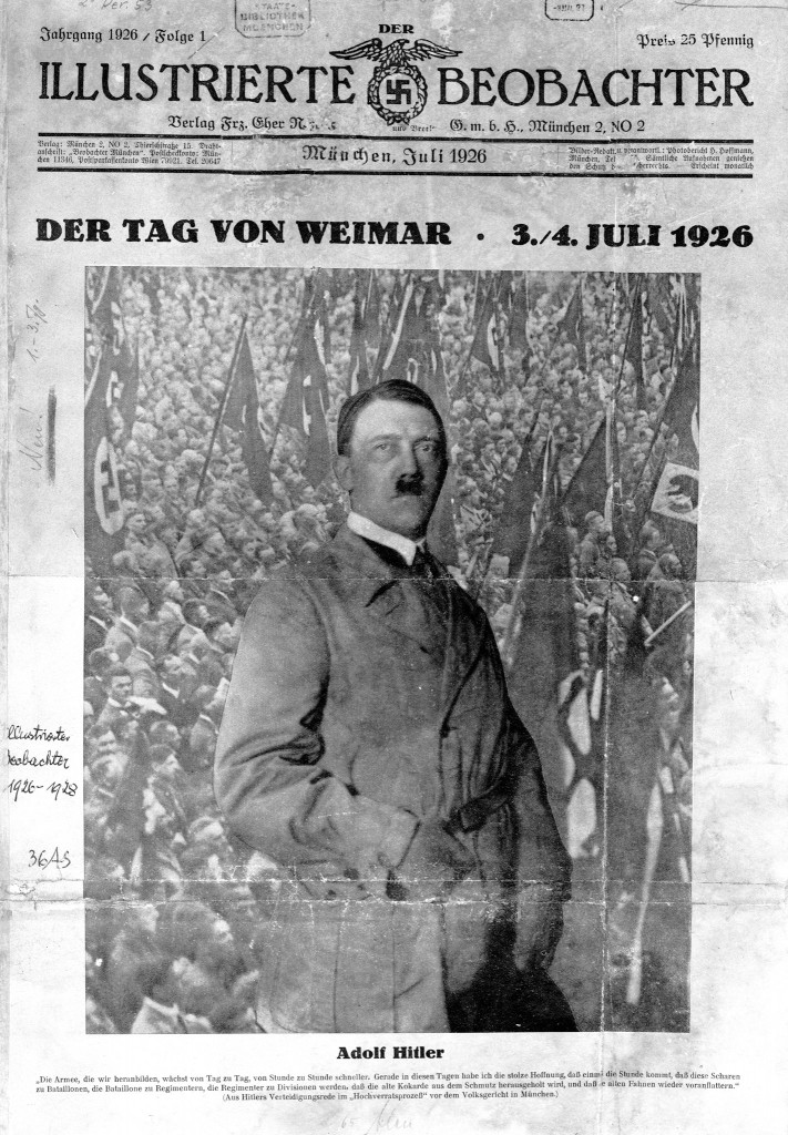 Bildmontage »Der Tag von Weimar – 3./​4. Juli 1926«, Titelbild »Der Illustrierte Beobachter«, München, Juli 1926, Folge 1