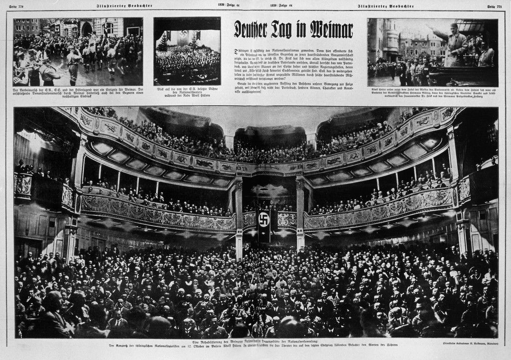 »Deutscher Tag in Weimar«, Tagung der thüringischen Nationalsozialisten im Deutschen Nationaltheater, 12. Oktober 1930
