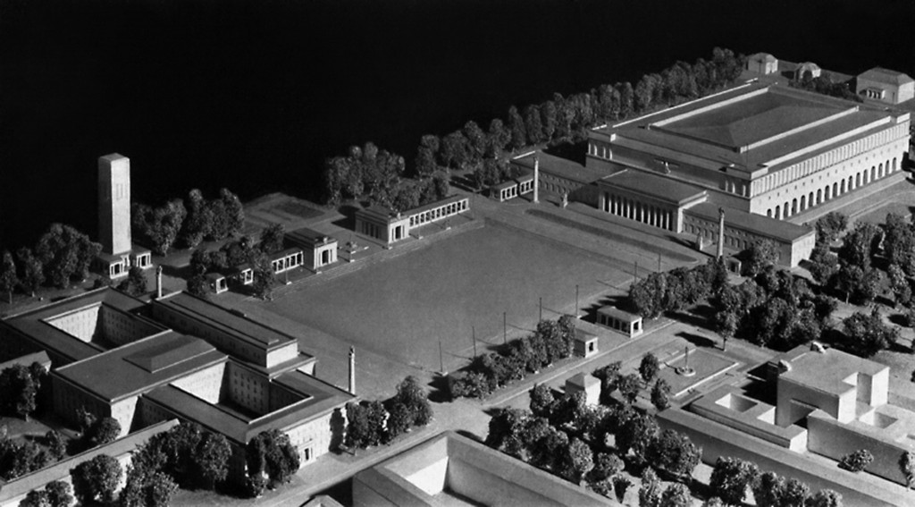 Modell des Dresdner Gauforums mit Sicht auf die Halle, 1938/​39