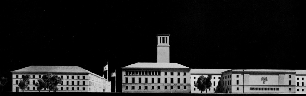 »Haus der Deutschen Arbeitsfront« und »Gebäude des Reichsstatthalters und der Gauleitung« von Süden, Modellfotografie 1937