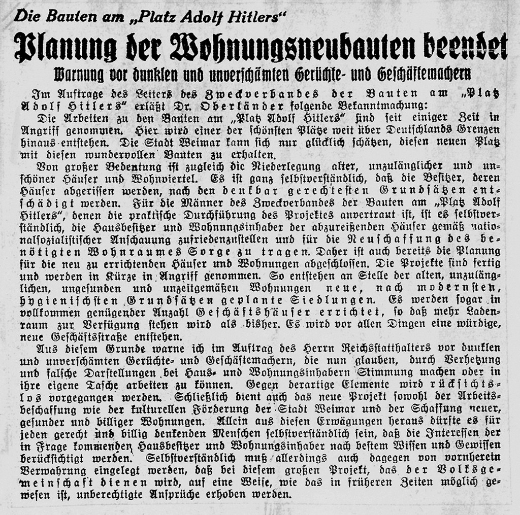 »Warnung vor dunklen und unverschämten Gerüchte- und Geschäftemachern«, Thüringer Gauzeitung, 23. Dezember 1936