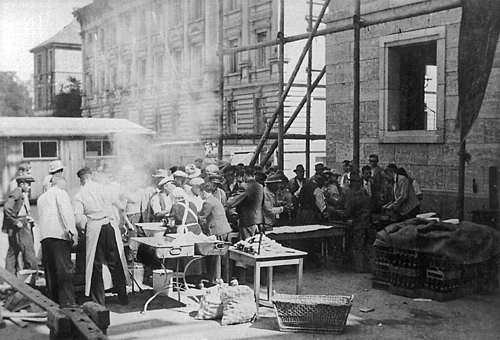 Bratwurststand auf der Baustelle