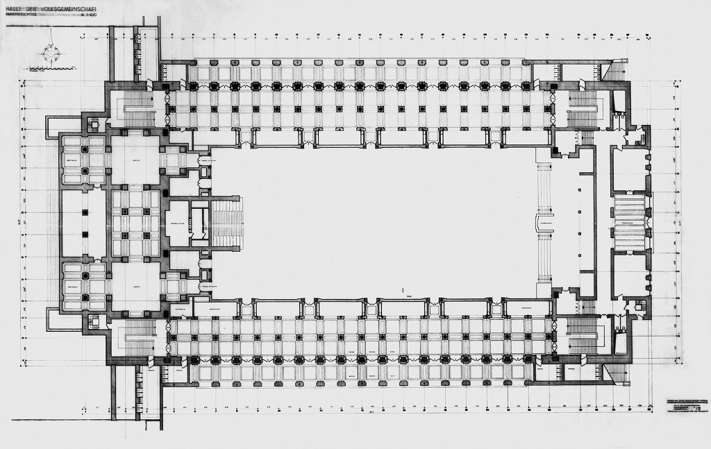 Grundriss der »Halle der Volksgemeinschaft«, Parkettgeschoss