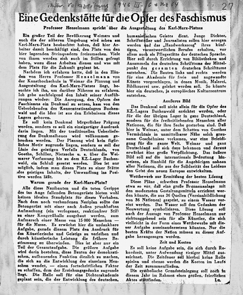 Thüringer Volkszeitung, 6. März 1946